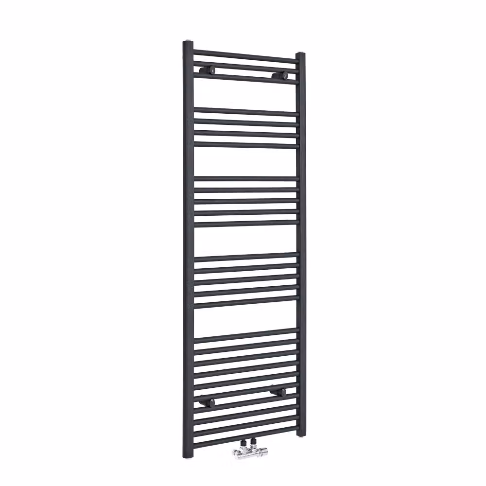 Scaldasalviette Antracite con Attacco Centrale - Termoarredo Bagno - 790W - Neva