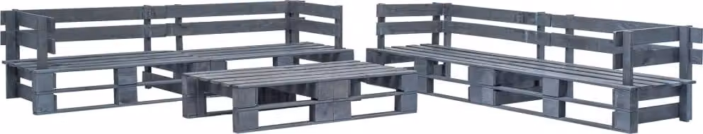 Maison Exclusive - Set da giardino composto da 6 pezzi in legno di pallet grigio
