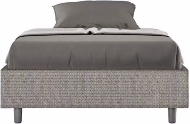 Letto una piazza e mezza contenitore imbottito 120x210 tessuto Labirinto 2 grigio Azelia