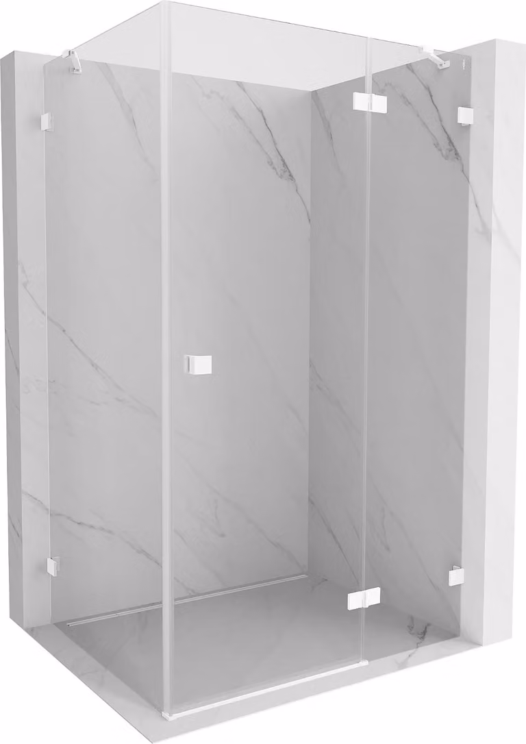 Mexen Lunar cabina doccia battente destra 90 x 80 cm, trasparente, bianca - 834-090-080-20-00-P