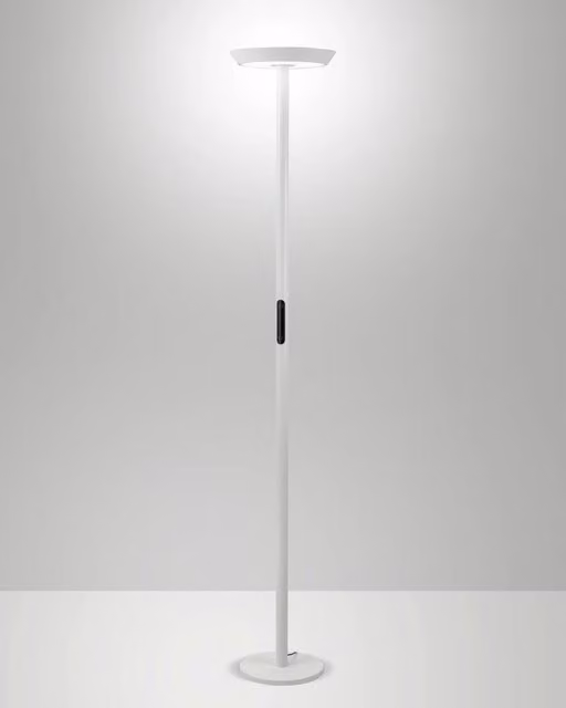 Lampada da terra Fizz a LED 50W integrato, struttura in alluminio e metacrilato, CCT regolabile 2700K-4000K, Bianco - Fizz