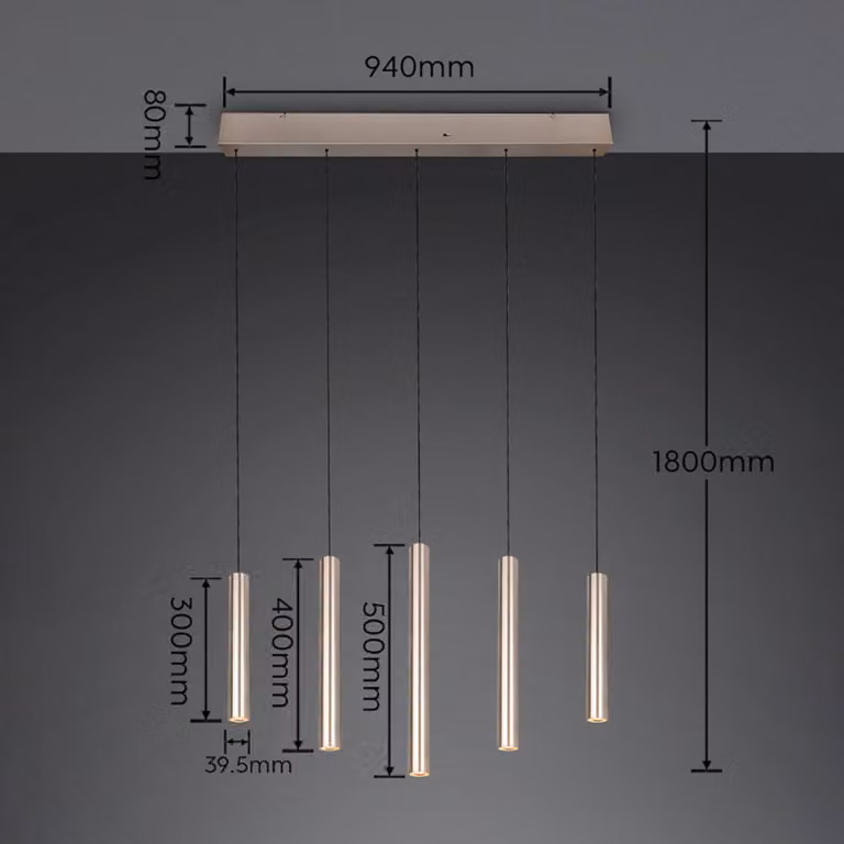 Trio Lighting Lampada a sospensione Arimato, Crema / Ambra, Soggiorno / Sala da pranzo, Metallo, Moderno, Lampada a sospensione