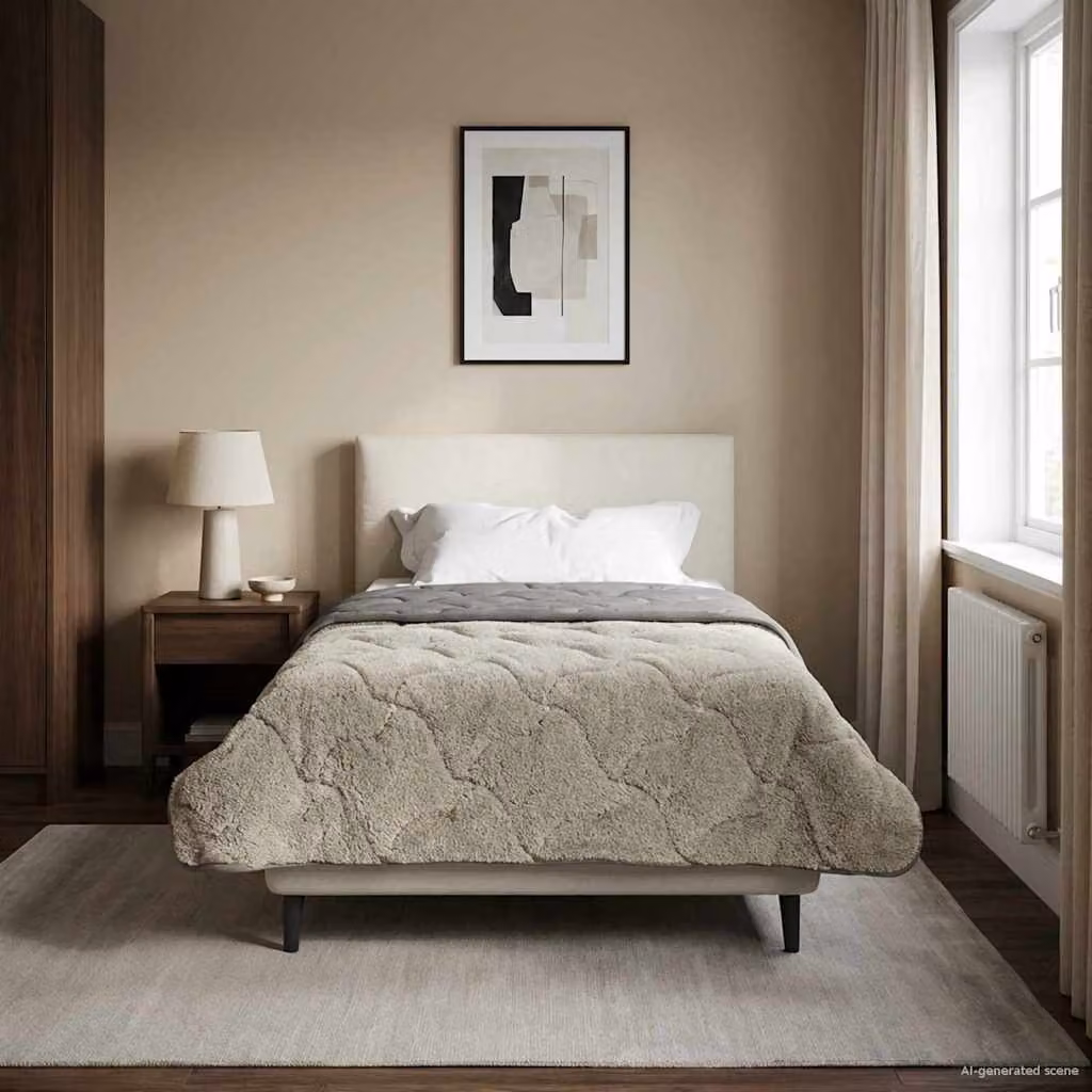 vidaXL Piumone Invernale per Adulti in Microfibra Grigio Chiaro, Traspirante e Reversibile, L 135 x P 200 cm