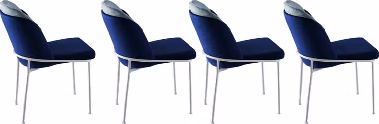 Skye Decor, Dore 182 V4, set di sedie (4 pezzi), blu scuro, 100% METALLO, 54 x 55 x 86 cm