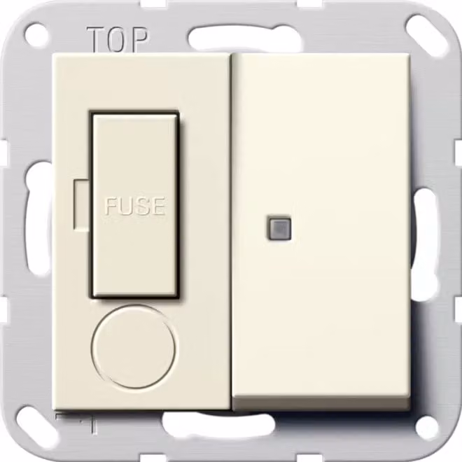 Gira 278701 Presa con fusibile 13 A, controllabile, commutabile, Sistema 55, bianco crema