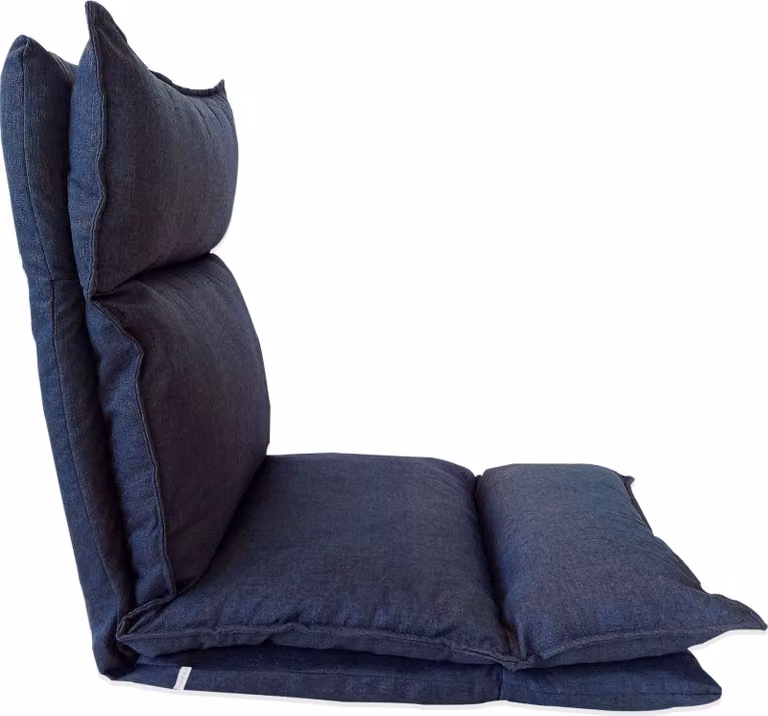 Seduta della poltrona Rebecca Mobili in metallo e poliestere blu denim