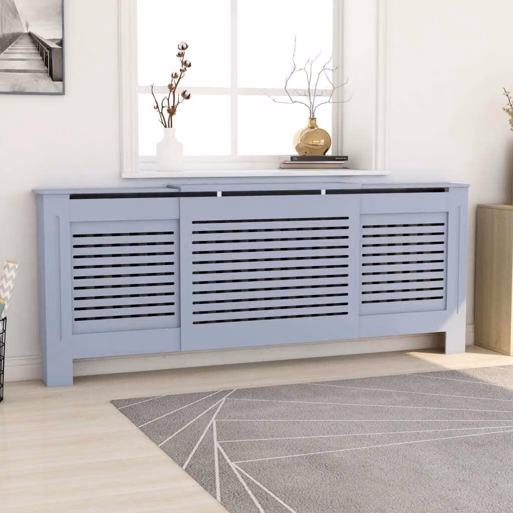 The Living Store Copriradiatore in MDF grigio 205 cm