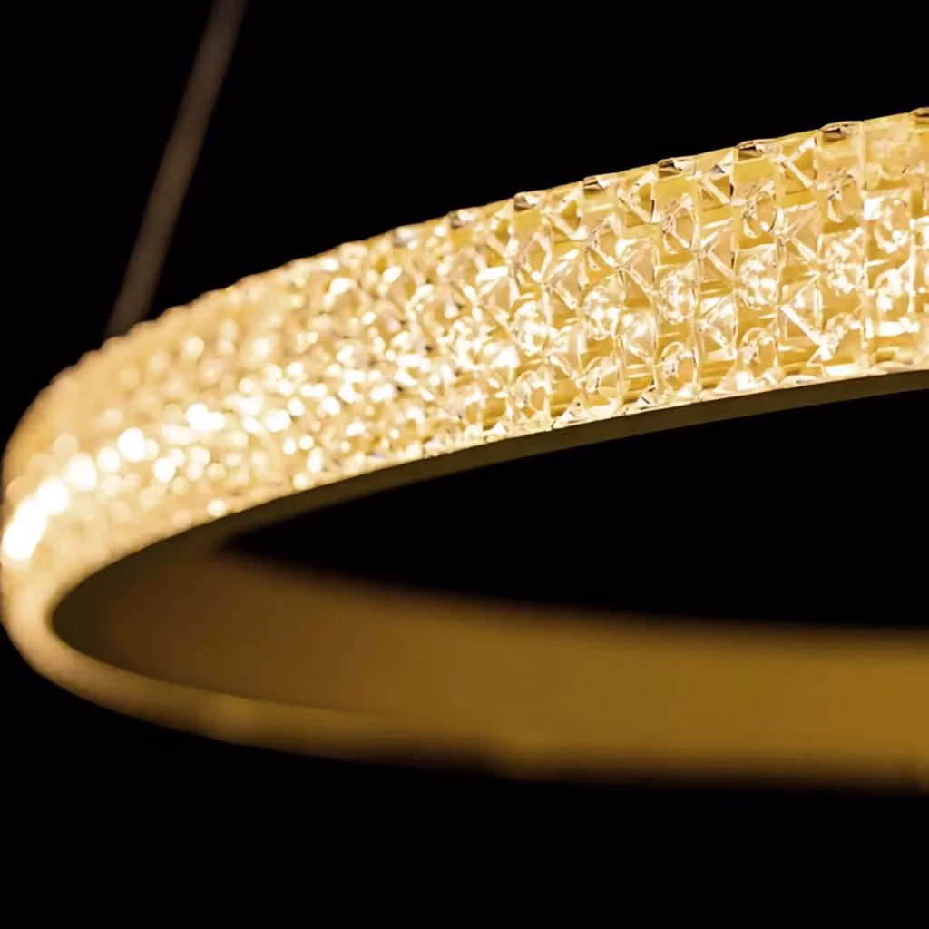 Lampada a sospensione LED Toolight Lhj044-cp2 in metallo color oro/ottone con luce bianca calda e design ad anello moderno – 2