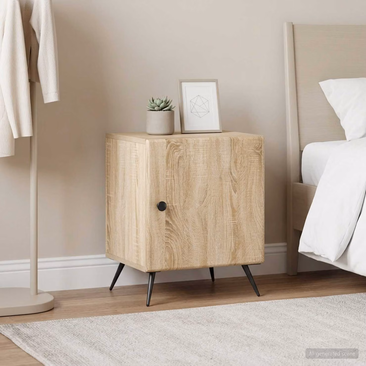 Set di 2 Armadi da Notte vidaXL in Rovere Sonoma, L 43 cm x P 34,5 cm x H 50 cm