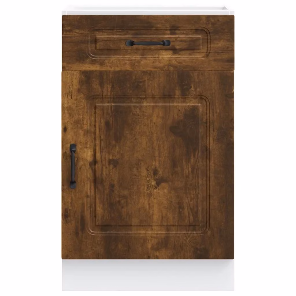 Mobile da cucina moderno HELLOSHOP26 in legno composito marrone con ante e piedini regolabili L/P/H: 50 x 46 x 81,5 cm – 2
