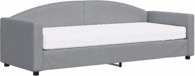 Divano letto | Sof¨¤ letto | Letto singolo con Materasso Grigio Chiaro 80x200 cm in Tessuto