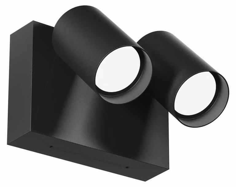 Applique GES2074 in alluminio antracite, 18W LED orientabile, CCT Switch 3000K/4000K/6500K, IP65, luce da parete - Gealuce