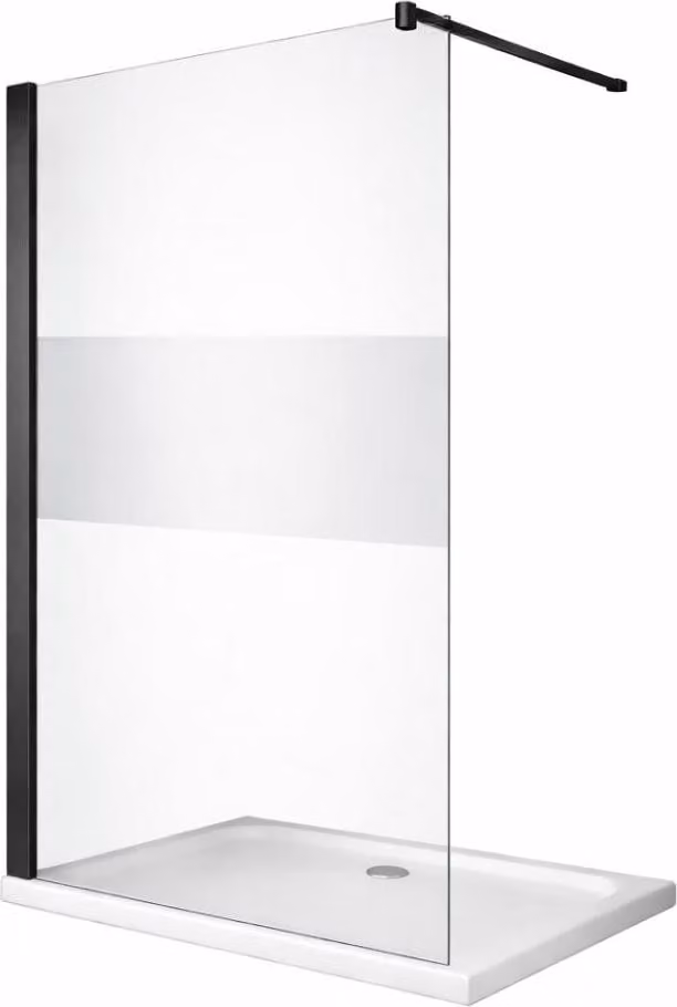 Glaswerk Westfalen - Panno doccia LiLy, 140x200 cm, vetro satinato centrale