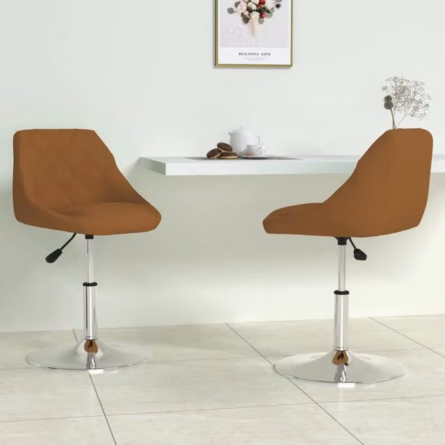 Set di 2 sedie da pranzo girevoli vidaXL in velluto marrone con design moderno – 1