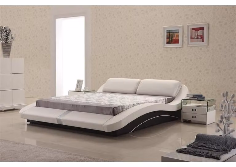 Luxus Leder Design Polster Betten Doppel Modernes Bett Ehe Exclusiv 180x200 cm