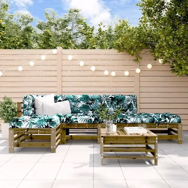 Set Salotto da Giardino 6 pz in Legno Impregnato di Pino 3186332