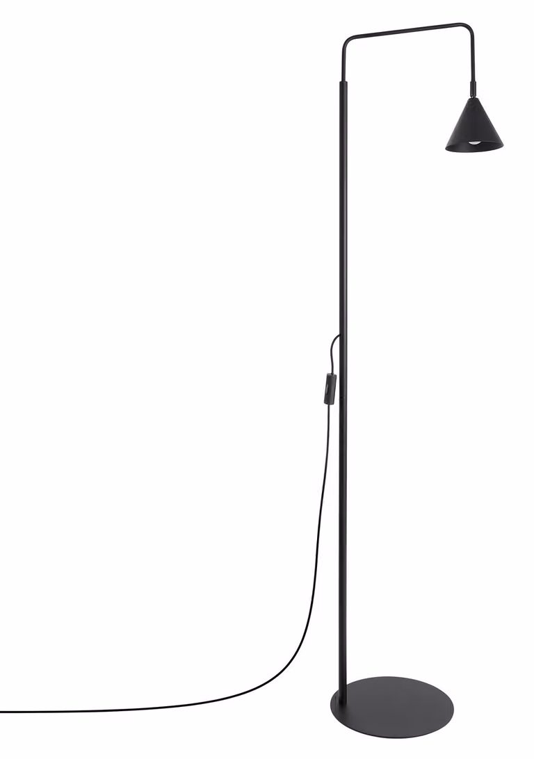 Lampada da terra NOX nera 1xE14 10W in acciaio 165x30x30 cm Sollux Lighting