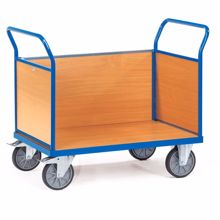 Carrello a tre pareti con pareti in legno Versione 3