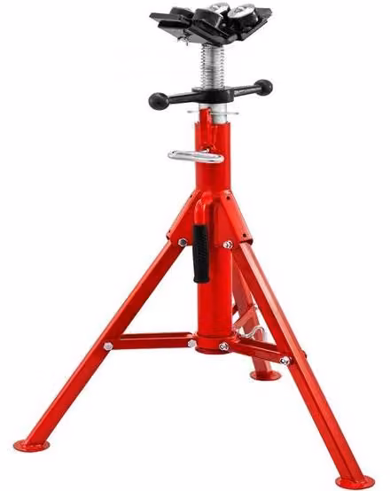 Supporto per tubi - Supporto per tubi regolabile in altezza con testa a V a 4 sfere, retrattile - Palo per tubi da 4500LB