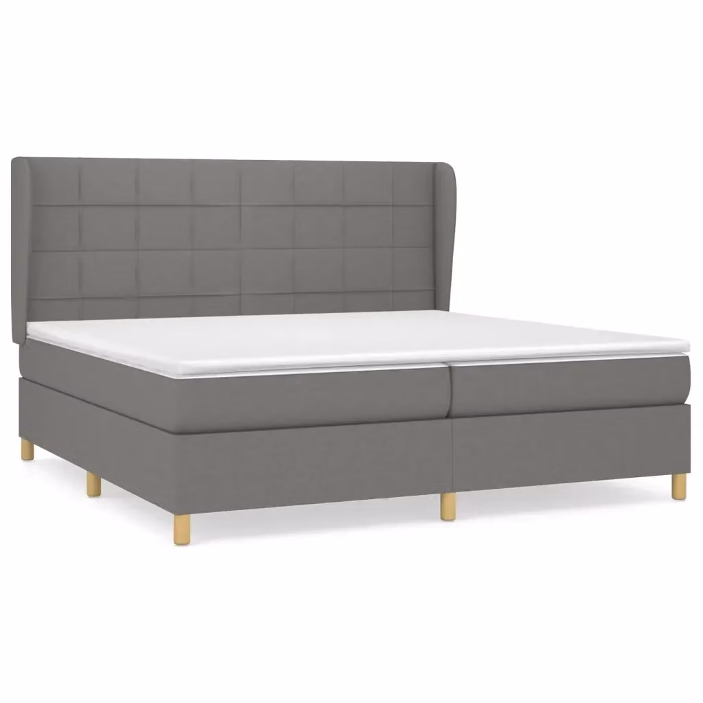 Letto Ibrido con Giroletto a Molle e Materasso vidaXL Grigio e Bianco L/P/H: 203 x 203 x 128 cm – 2