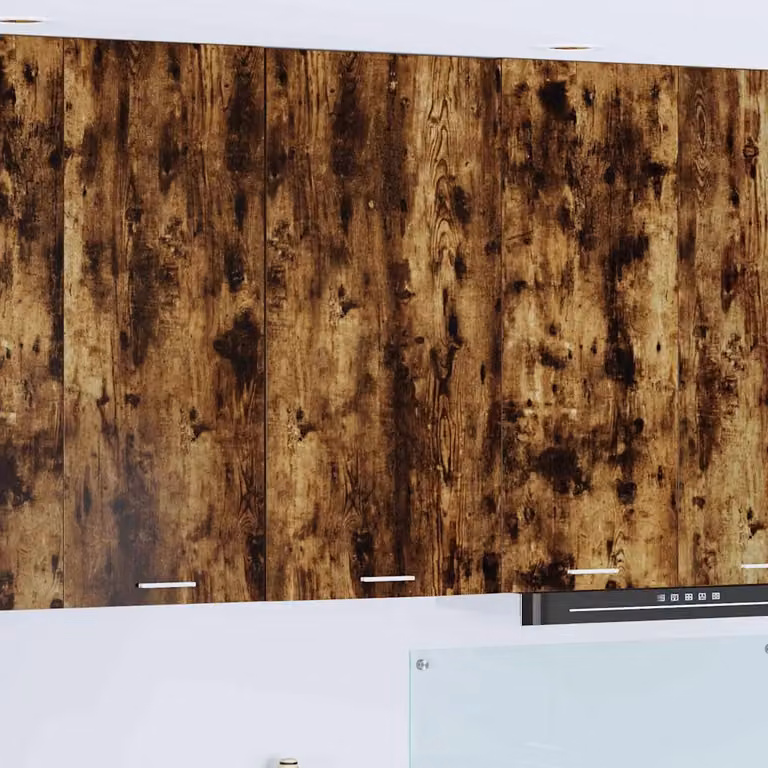 vidaXL Armadio pensile da cucina moderno in legno e MDF, Bianco e Marrone, L 50 cm x P 31 cm x H 100 cm