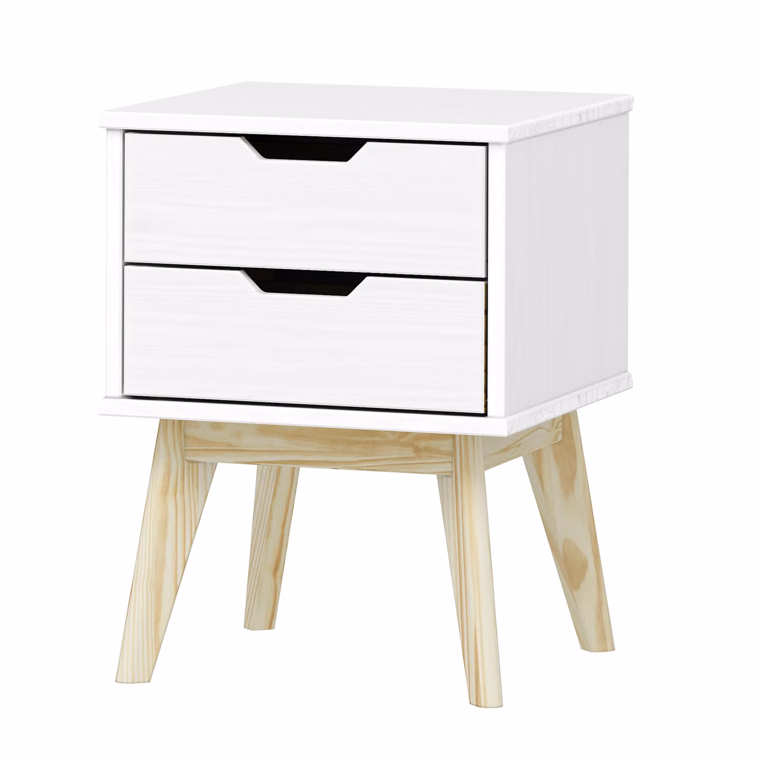 Comodino 2 cassetti BONITO laccato bianco