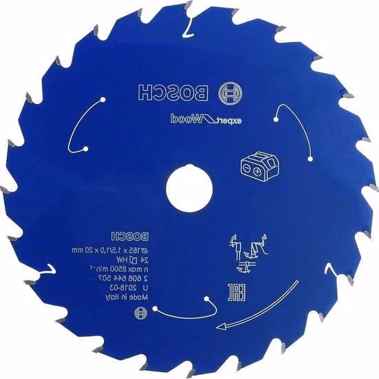 Lama circolare per legno Expert per la lavorazione del legno 165 x 20 x 15 mm, 24 denti - Accessorio per sega circolare a batteria