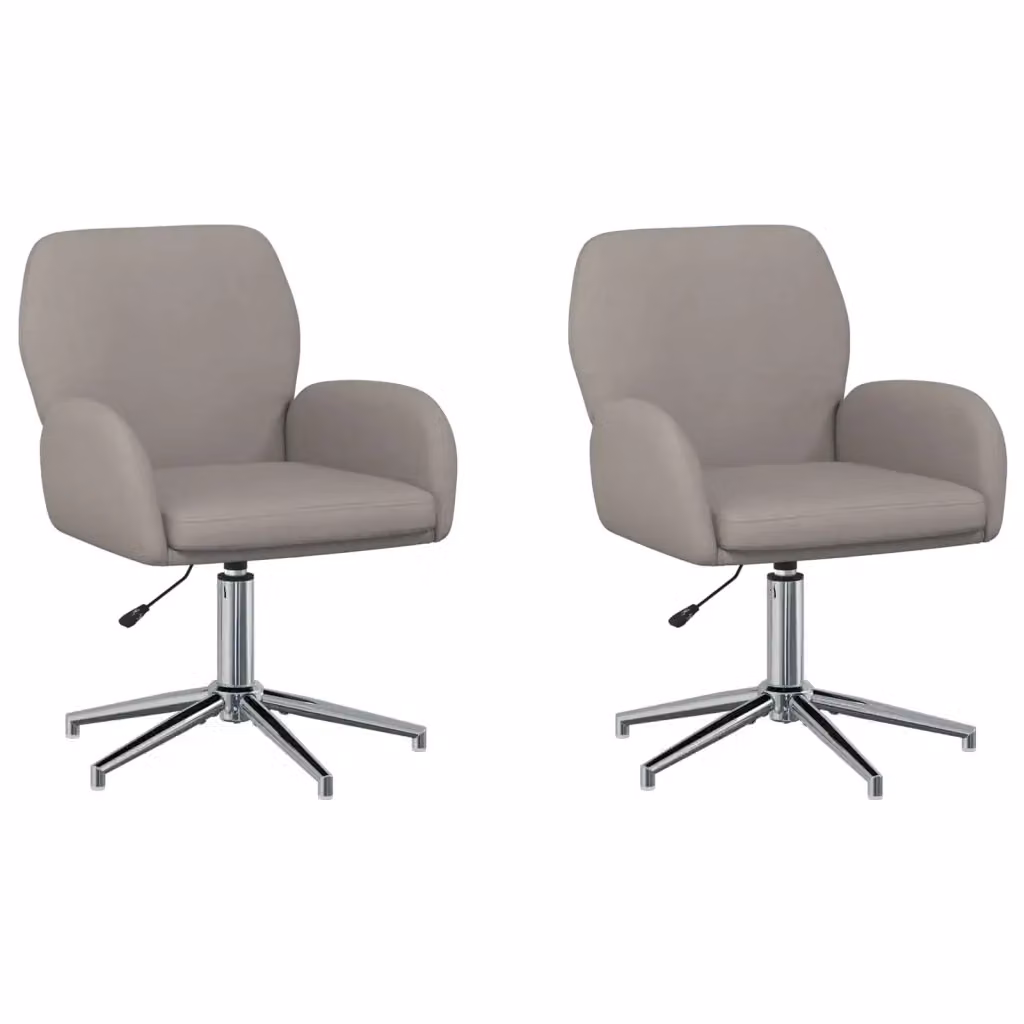 Set di 2 sedie da scrivania girevoli vidaXL in tessuto beige con braccioli e altezza regolabile L/P/H: 54 x 58 x 90 cm – 2
