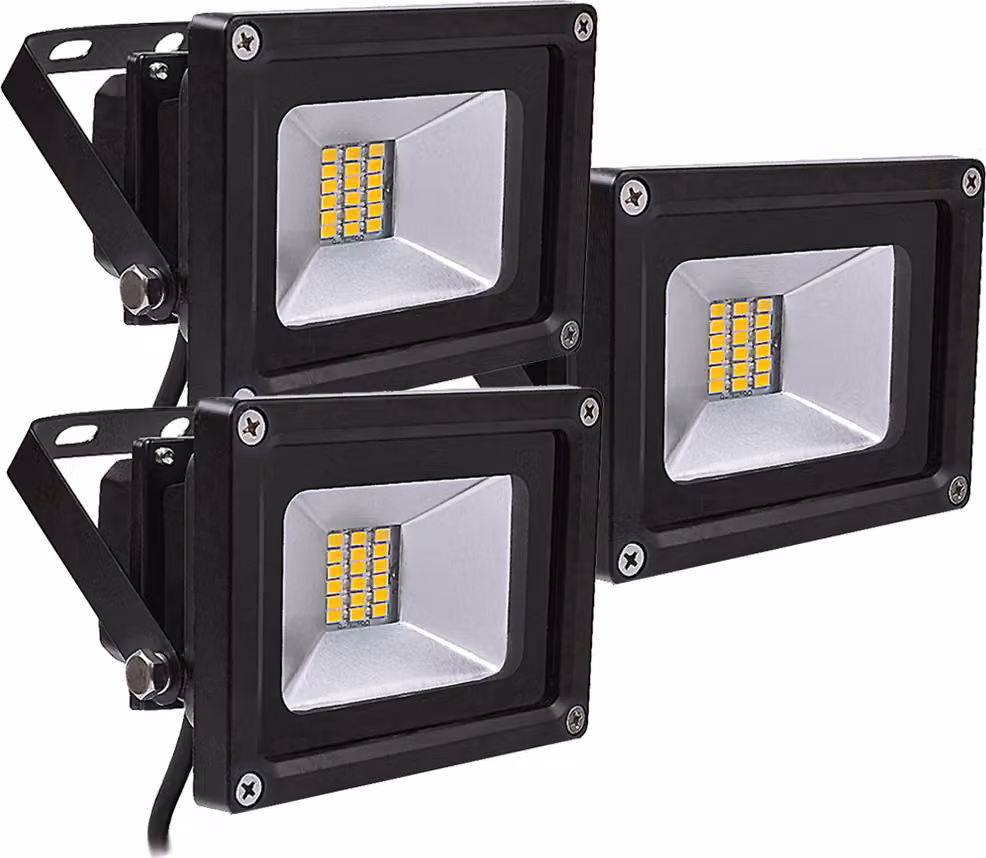 Greenmigo 3 pezzi 20W SMD LED proiettore faretto bianco caldo IP65 applique da parete luce di emergenza illuminazione diffusa lampada da giardino LED proiettore da esterno