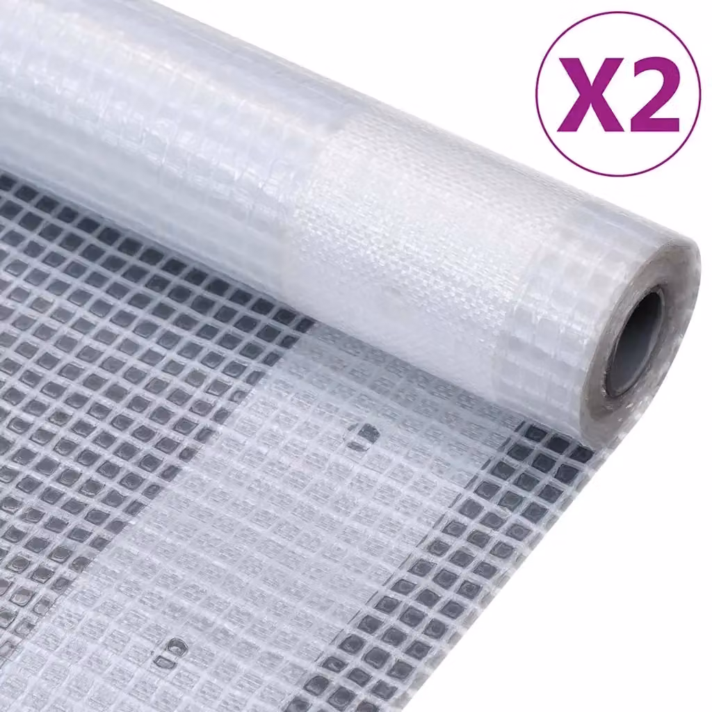 Set di 2 Teloni Leno Videx Bianchi in Plastica per Giardino e Coltivazione, 3 x 20 m, 260 g/m² – 2