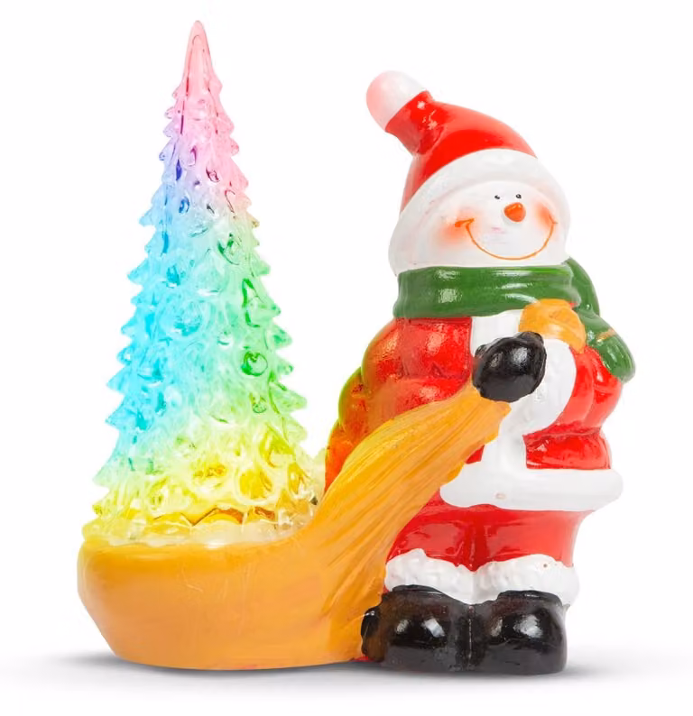 Decorazione natalizia LED RGB - pupazzo di neve - 13 x 7 x 15 cm