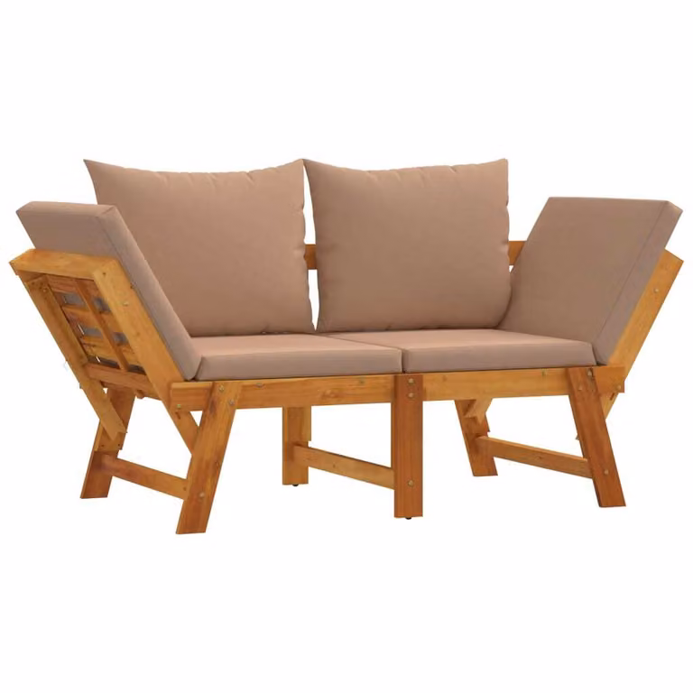 Panca da Giardino con Cuscini 2-in-1 in Legno di Acacia