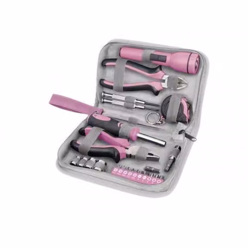 Set di utensili 24 pezzi, rosa, Extol Lady