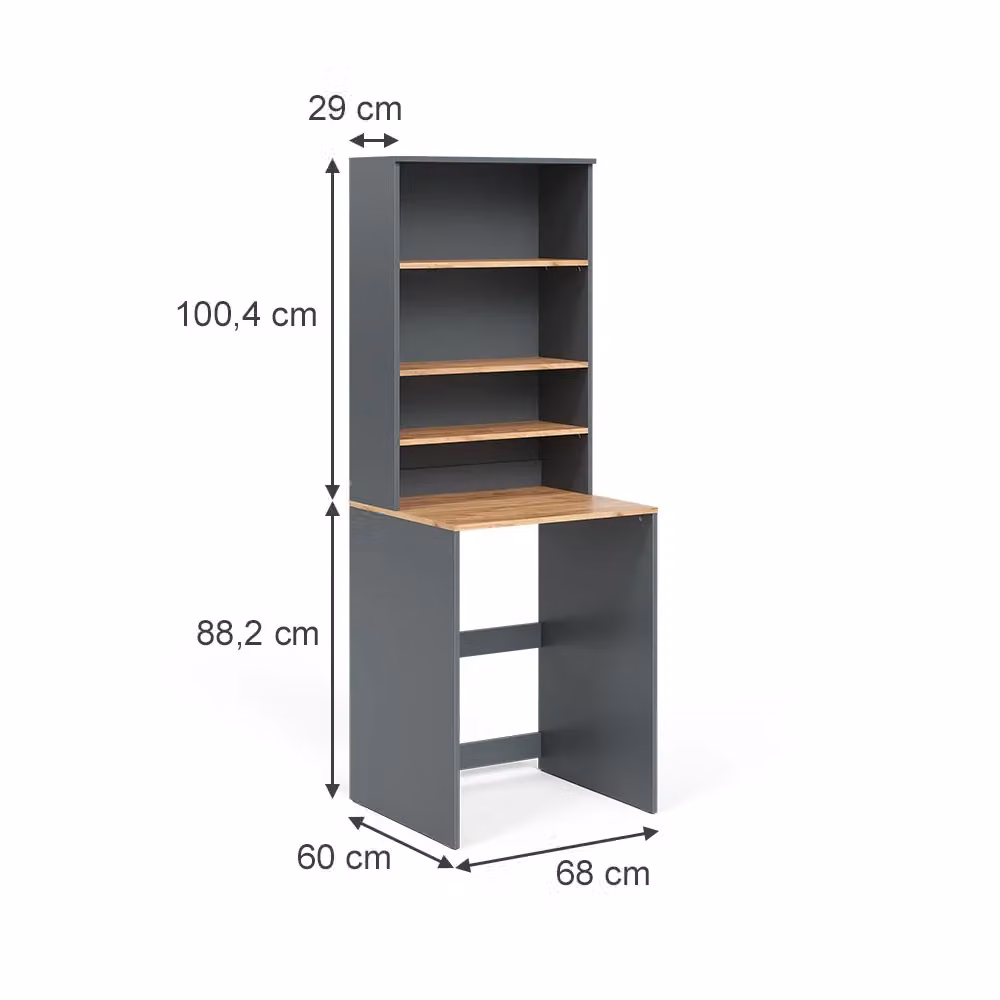 Mobile lavatrice Viktor Vicco in due parti con ripiano, colore Antracite e Rovere dorato, L: 66 cm, H: 88.2 cm – 2