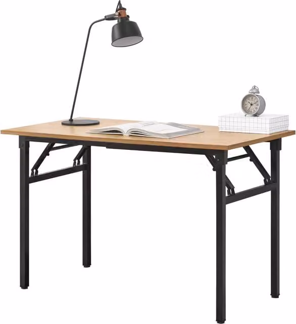 Scrivania Pieghevole neu.haus con Piano in MDF Laminato, Colore Beige e Nero, L: 120 cm, P: 60 cm, H: 75 cm