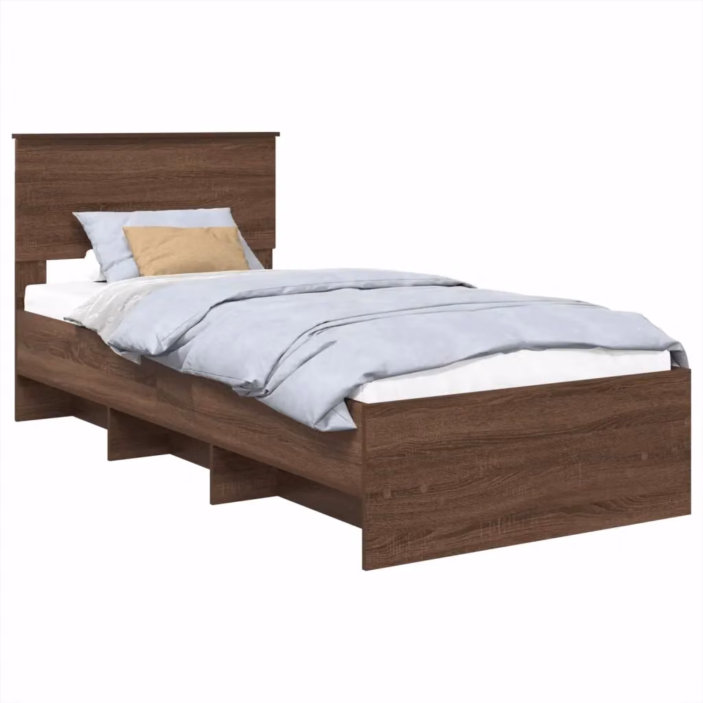 Struttura del letto con testiera moderna vidaXL in legno color rovere marrone L/P/H: 200 x 80 x 90 cm – 2
