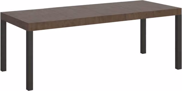 Tavolo allungabile Itamoby stile industrial con piano in MDF laminato, colore antracite e marrone, L/P/H: 160 x 90 x 77 cm (estendibile fino a 264 cm)