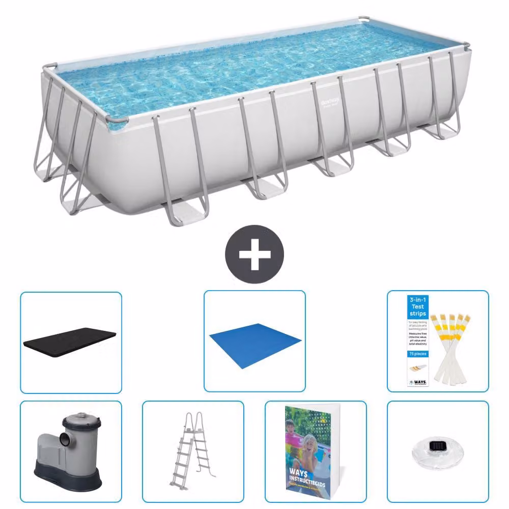 Bestway Power Steel, piscina rettangolare - 640x274x132 cm - 6 pezzi, modello S596