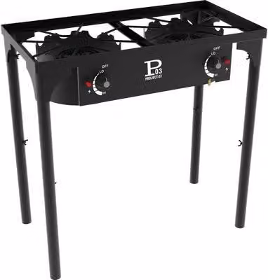 Fornellone Quadro Bruciatore in Ghisa Power Top PROJECT03 Nero L: 80 cm, P: 40 cm