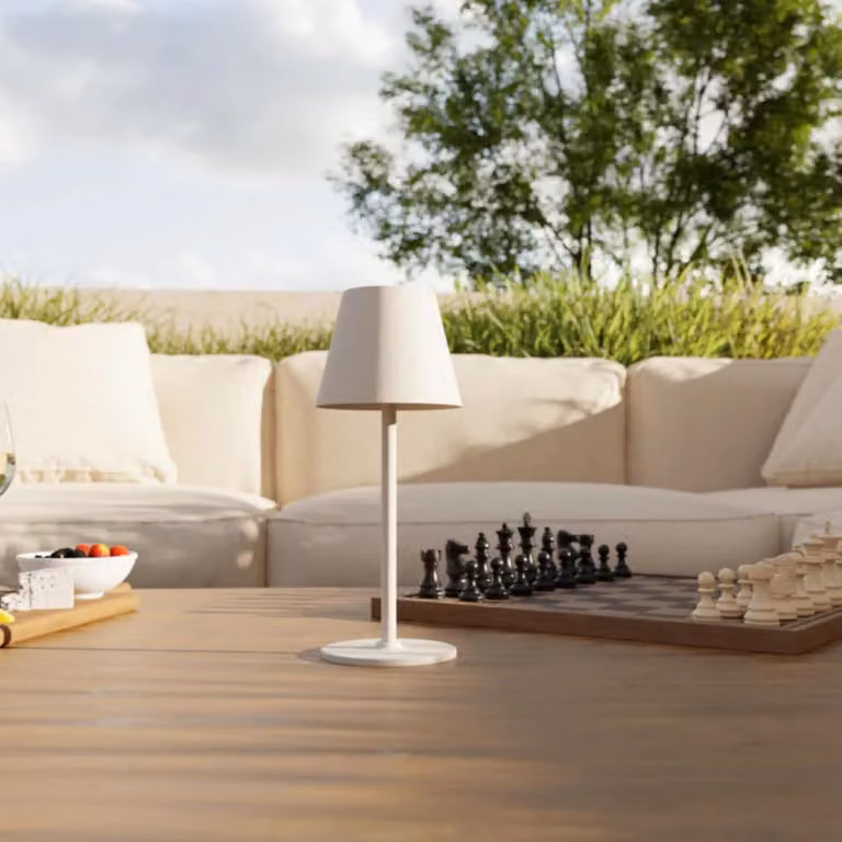 LUMIÈRE Design Lampada da Tavolo Ricaricabile 'Velaris' LED dimmerabile IP54 senza fili Sabbia