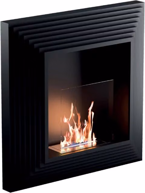 Camino a Bioetanolo da Incasso 88x20x88 cm 2500W 1,3L Elysium Nero