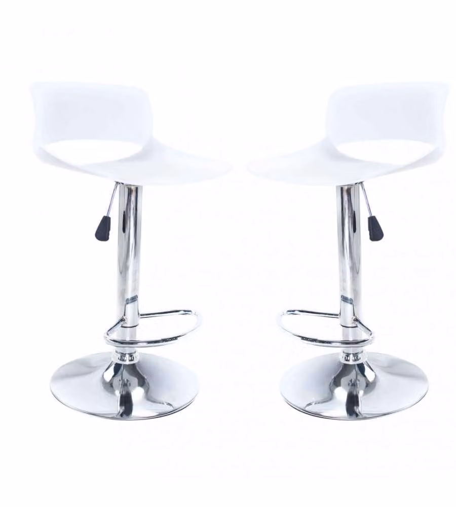 Cosma Sgabello Lenox regolabile in ABS Bianco cm 46x39,5x75,5/96