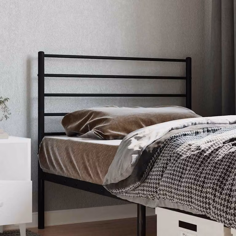 Testiera di ricambio vidaXL in metallo nero per letto 90x190 cm