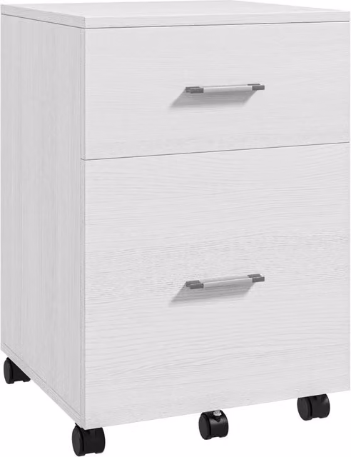 Cassettiera mobile ufficio con 2 cassetti e rotelle ¨C Xylo ¨C Bianco 39,5x39x58,5 cm