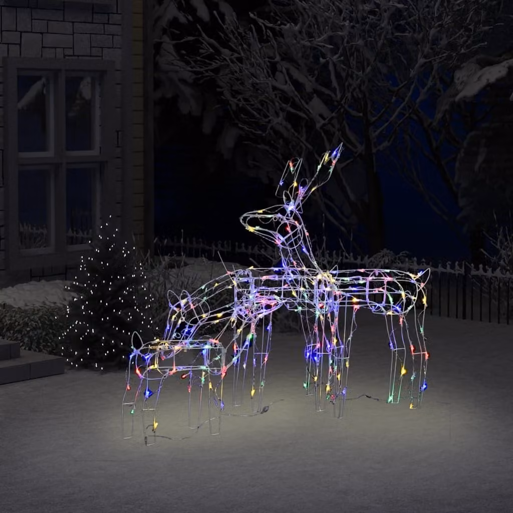 The Living Store Set di 3 renne LED Decorazione natalizia 229 LED