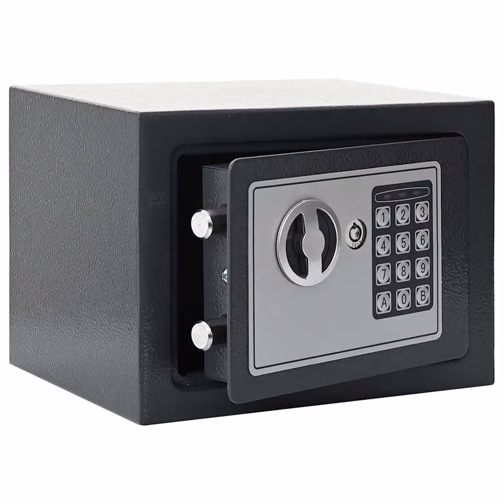 Cassetta di sicurezza digitale vidaXL Grigio scuro L 23 cm x P 17 cm x H 17 cm