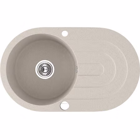 Lavello di design in granito a 1 vasca con scolapiatti Beige
