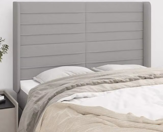 Testiera ad orecchio Vidaxl in tessuto grigio chiaro L: 147 cm, P: 16 cm, H: 118-128 cm