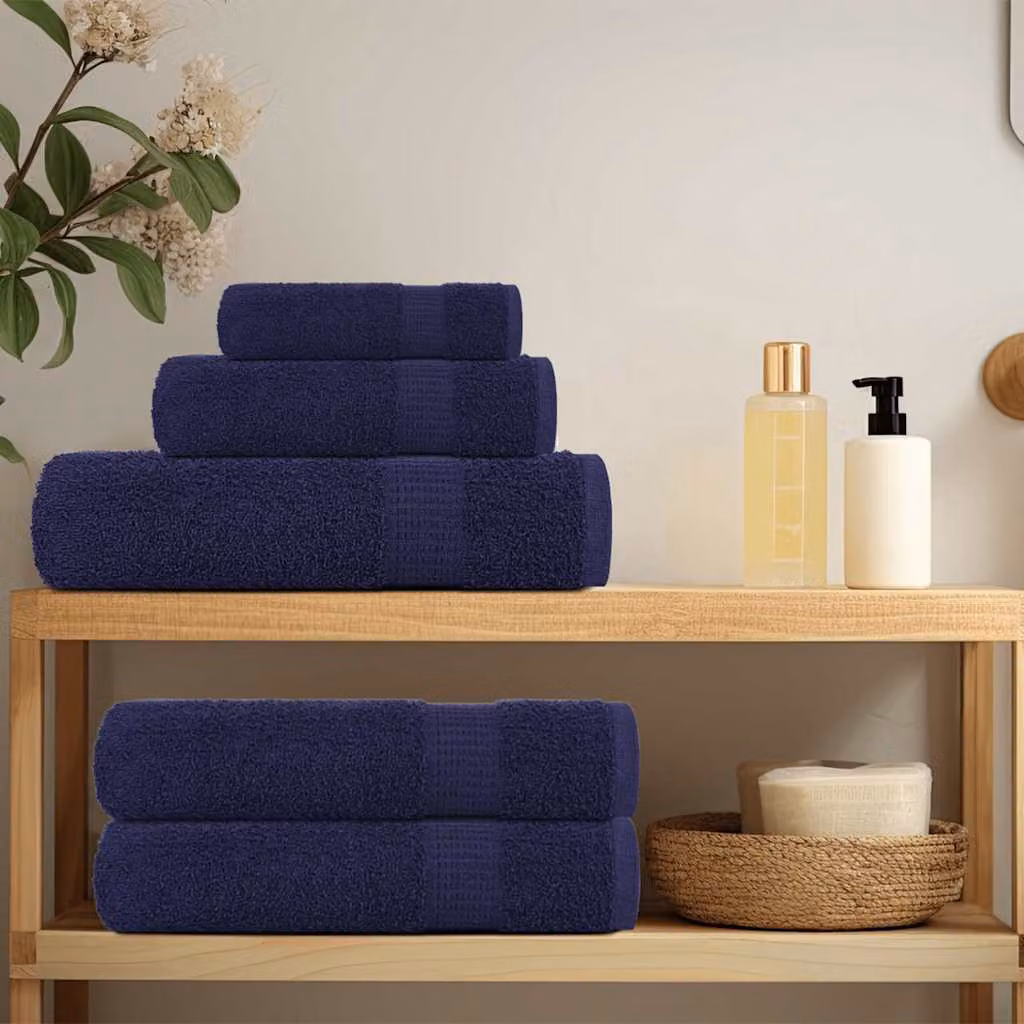 vidaXL Asciugamani per sauna FROGN 10 pezzi blu navy 80x200 cm 360 g/m²