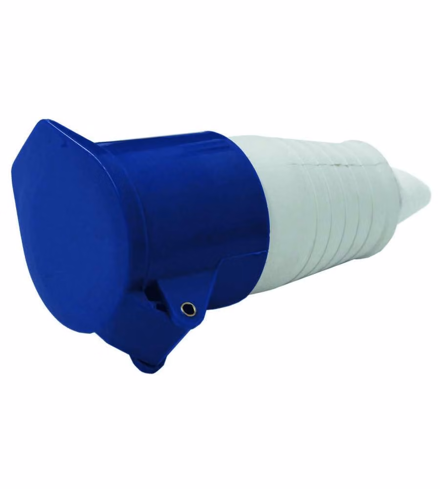 Electraline Presa elettrica industriale 16A 2P+T 220V IP44 Blu 10x8x8 cm
